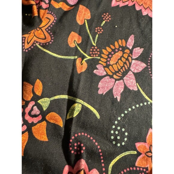 VTG Spenser Jeremy l Vintage 90’s Flower Print Capris 4 Black, orange and pink - Picture 7 of 11